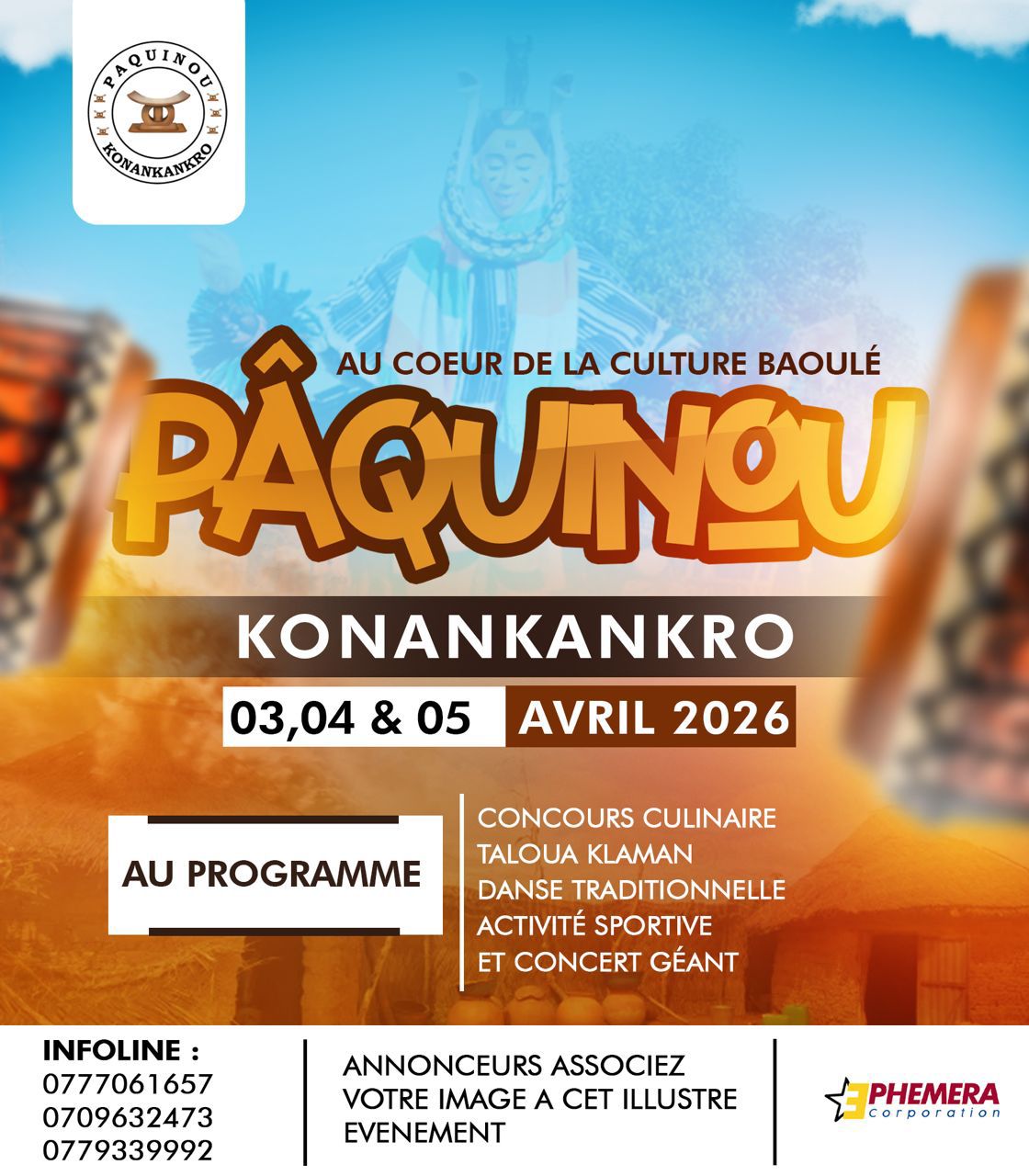 [PÂQUINOU 2026] Trois jours de fête et de culture à Konankankro