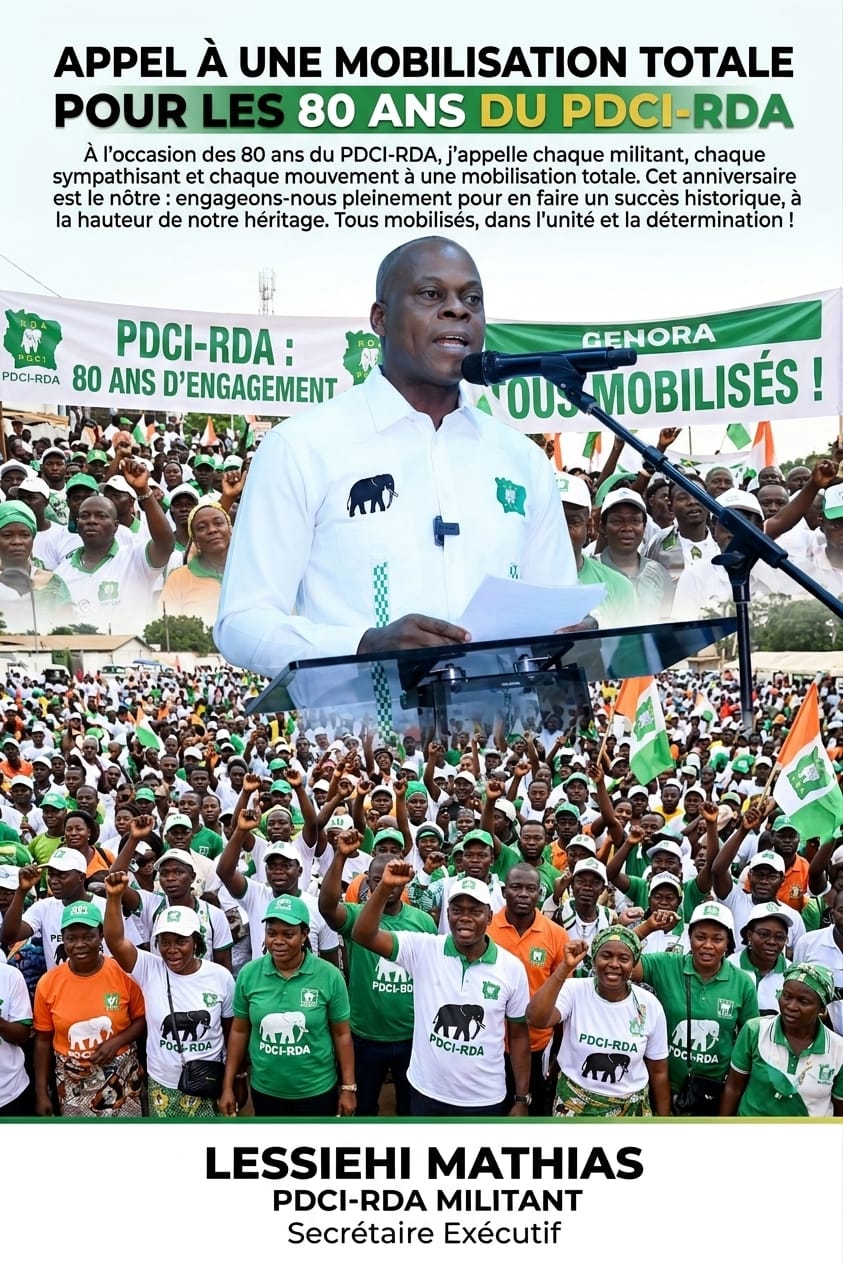 [Commémoration des 80 ans du PDCI-RDA] Le SE Mathias Lessiéhi invite les mouvements associatifs du parti à « inonder » Yamoussoukro