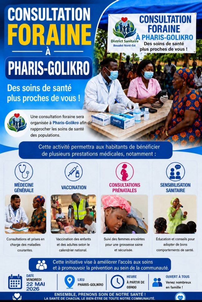 [Bouaké Nord-Est] Golikro accueille une journée de consultations médicales et de vaccination