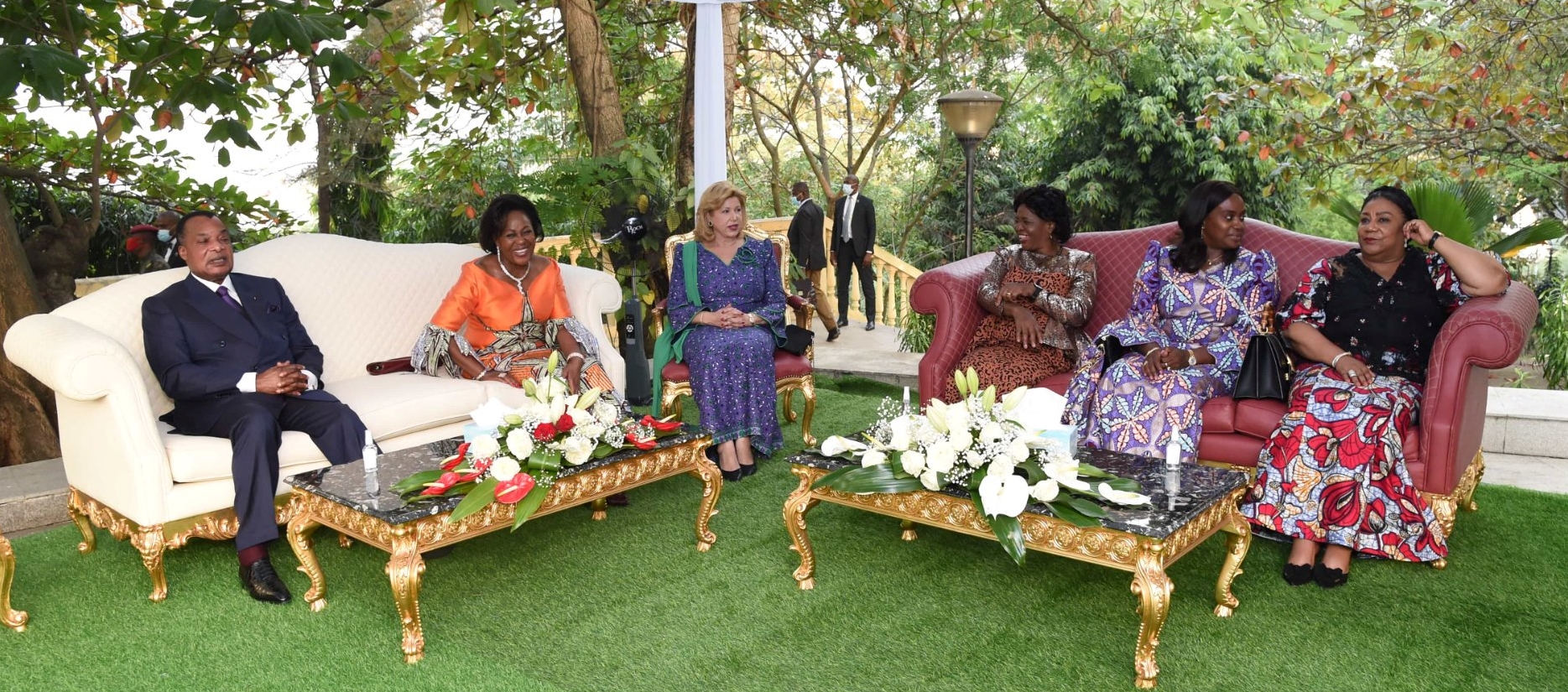 Les premieres dames ont ete recues par Denis Sassou Nguesso president de la Republique du Congo