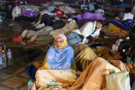 Capture d’écran tirée d’une vidéo montrant les décombres après un tremblement de terre, à Marrakech (Maroc), le 9 septembre 2023. AL OULA TV / VIA REUTERS