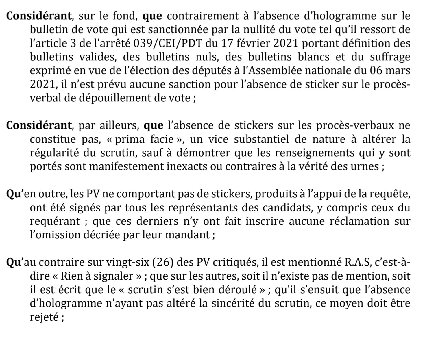 Le Conseil Constitutionnel avait tranché cette question lors d'un contentieux électoral après les législatives en 2021.